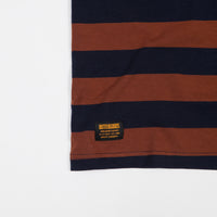 Butter Goods Jacquard Stripe T-Shirt - Brown / Navy thumbnail