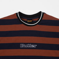 Butter Goods Jacquard Stripe T-Shirt - Brown / Navy thumbnail