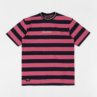 Butter Goods Jacquard Stripe T-Shirt - Coral / Navy thumbnail