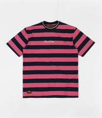 Butter Goods Jacquard Stripe T-Shirt - Coral / Navy