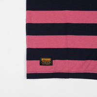 Butter Goods Jacquard Stripe T-Shirt - Coral / Navy thumbnail