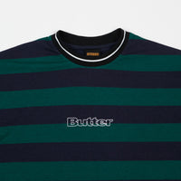 Butter Goods Jacquard Stripe T-Shirt - Forest / Navy thumbnail