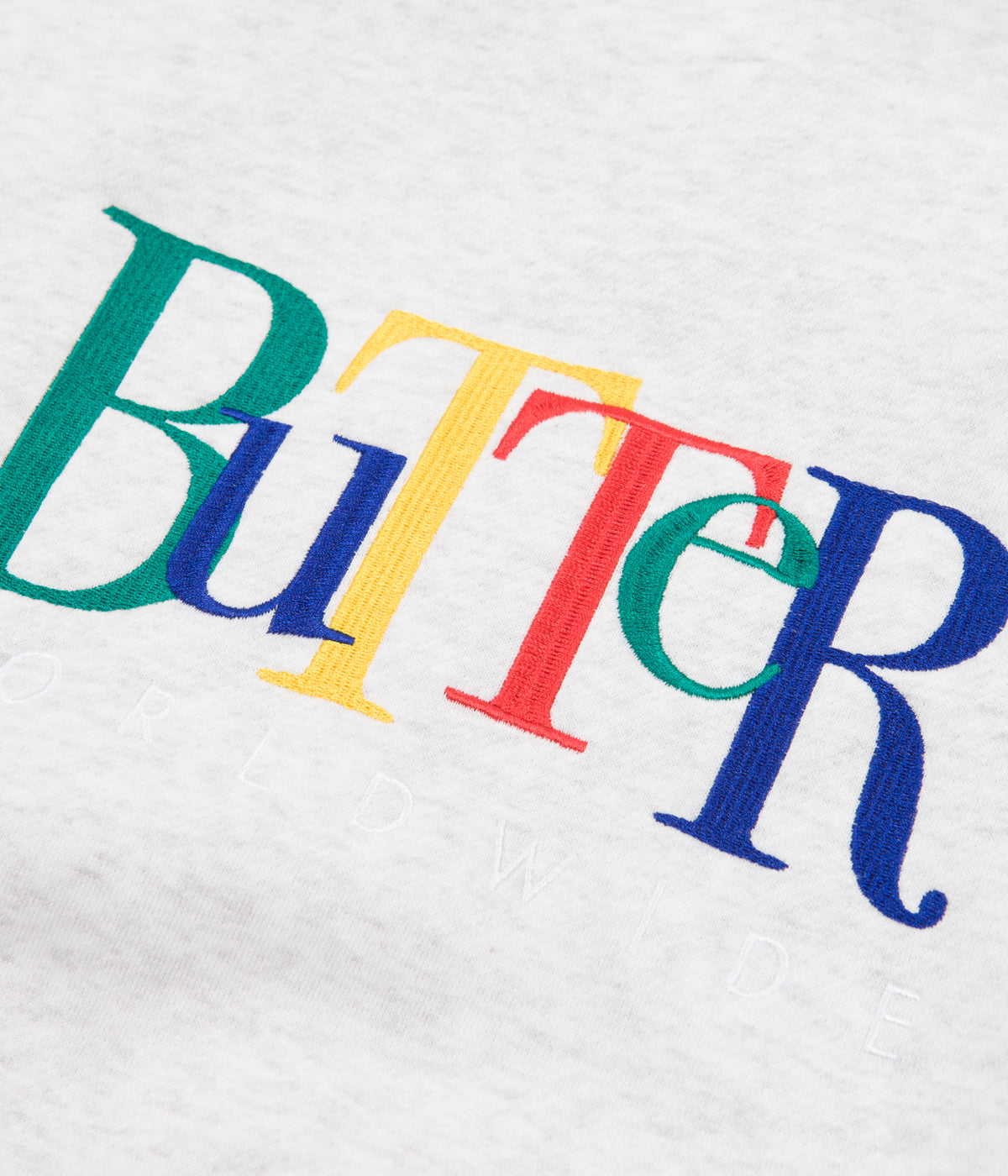 Butter Goods Jumble Embroidered Hoodie Ash Grey Flatspot