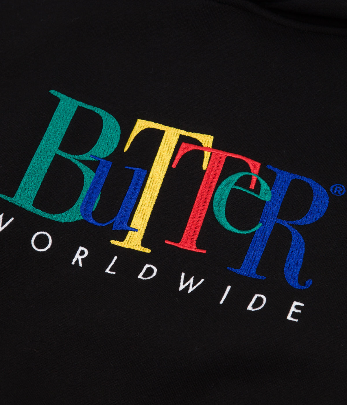 Butter Goods Jumble Embroidered Hoodie Black Flatspot