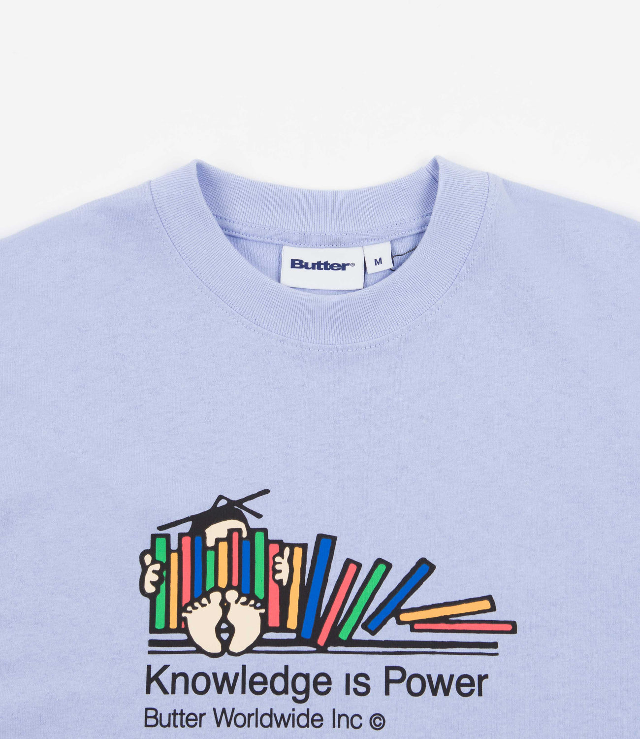 Butter Goods Knowledge Is Power TShirt Carolina Blue Flatspot