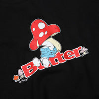Butter Goods x The Smurfs Lazy Logo T-Shirt - Black thumbnail