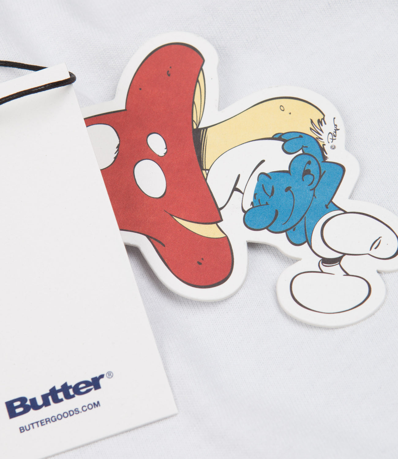 【BUTTER GOODS】 LAZY LOGO TEE (WHITE) Butter Goods x The Smurfs Lazy Logo T-Shirt in White Butter