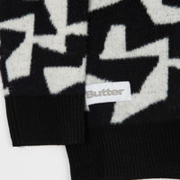 Butter Goods Mohair Knitted Crewneck Sweatshirt - Black / White thumbnail