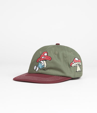 Butter Goods x The Smurfs Mushroom Cap - Army / Wine