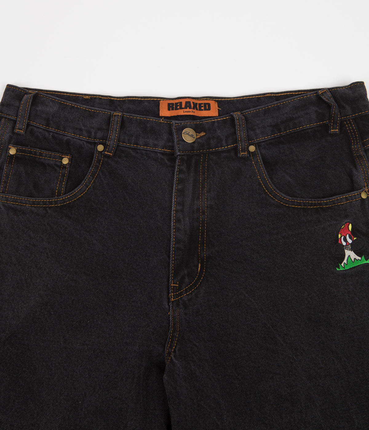 Butter Goods Mushroom Denim Pants Washed Black Flatspot