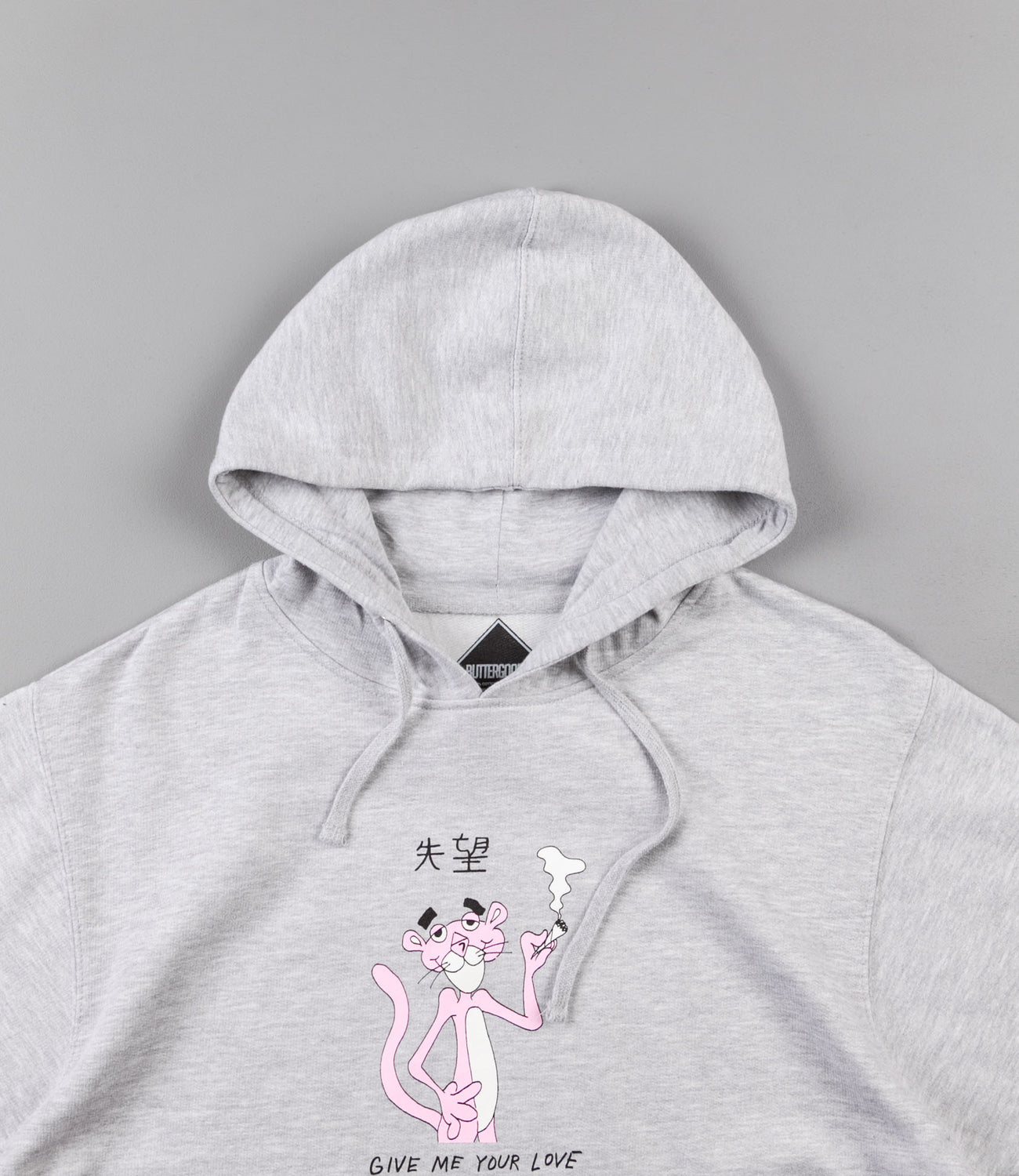 Butter Goods Panther Hooded Sweatshirt Heather Grey Flatspot