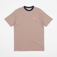 Butter Goods Parks Stripe T-Shirt - Mauve / White thumbnail