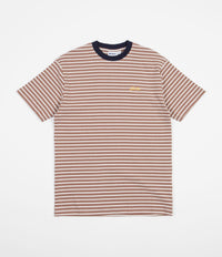 Butter Goods Parks Stripe T-Shirt - Mauve / White