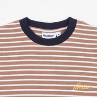 Butter Goods Parks Stripe T-Shirt - Mauve / White thumbnail