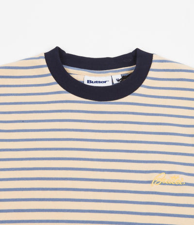 Butter Goods Parks Stripe T-Shirt - Peach / Slate
