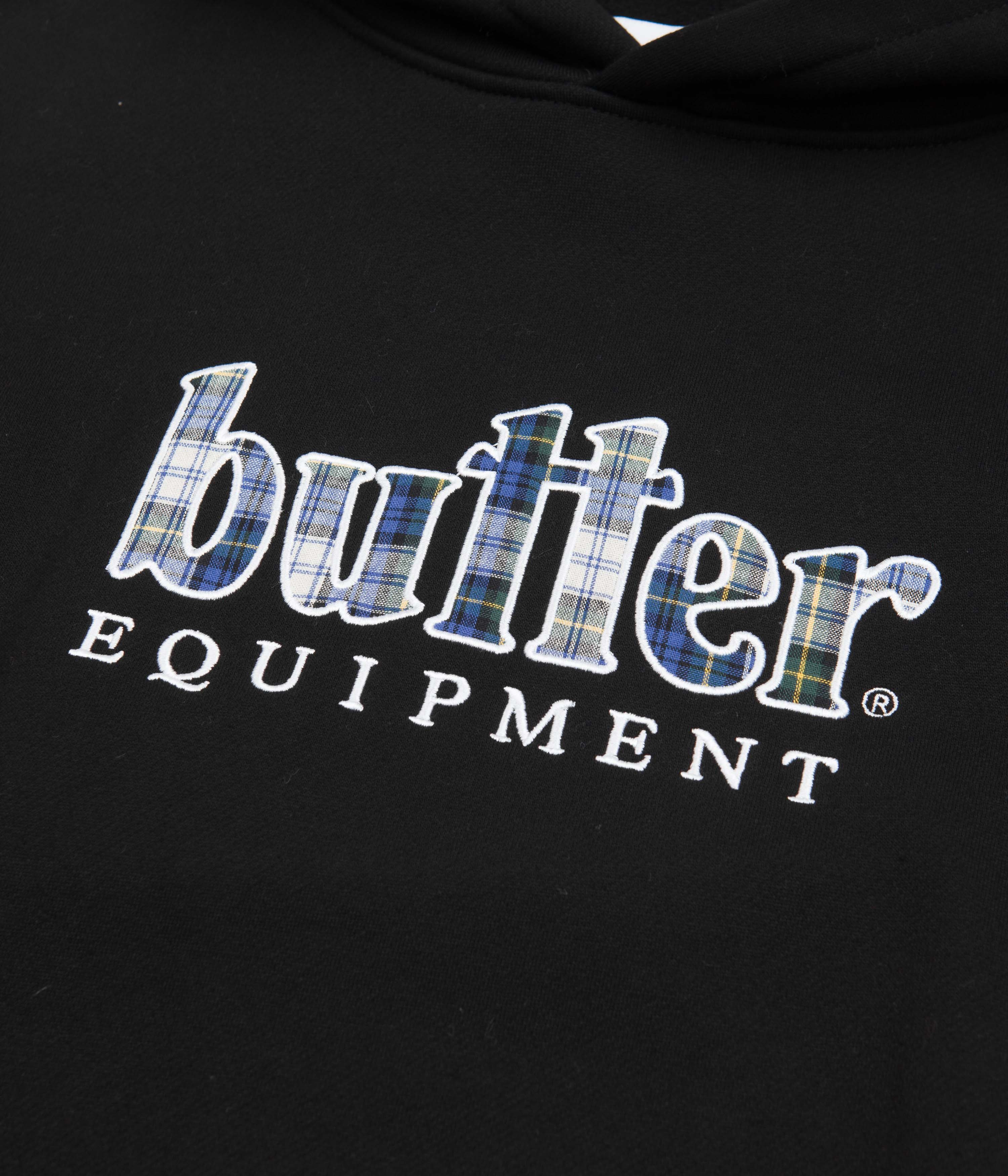 Butter Goods Plaid Applique Hoodie Black Flatspot