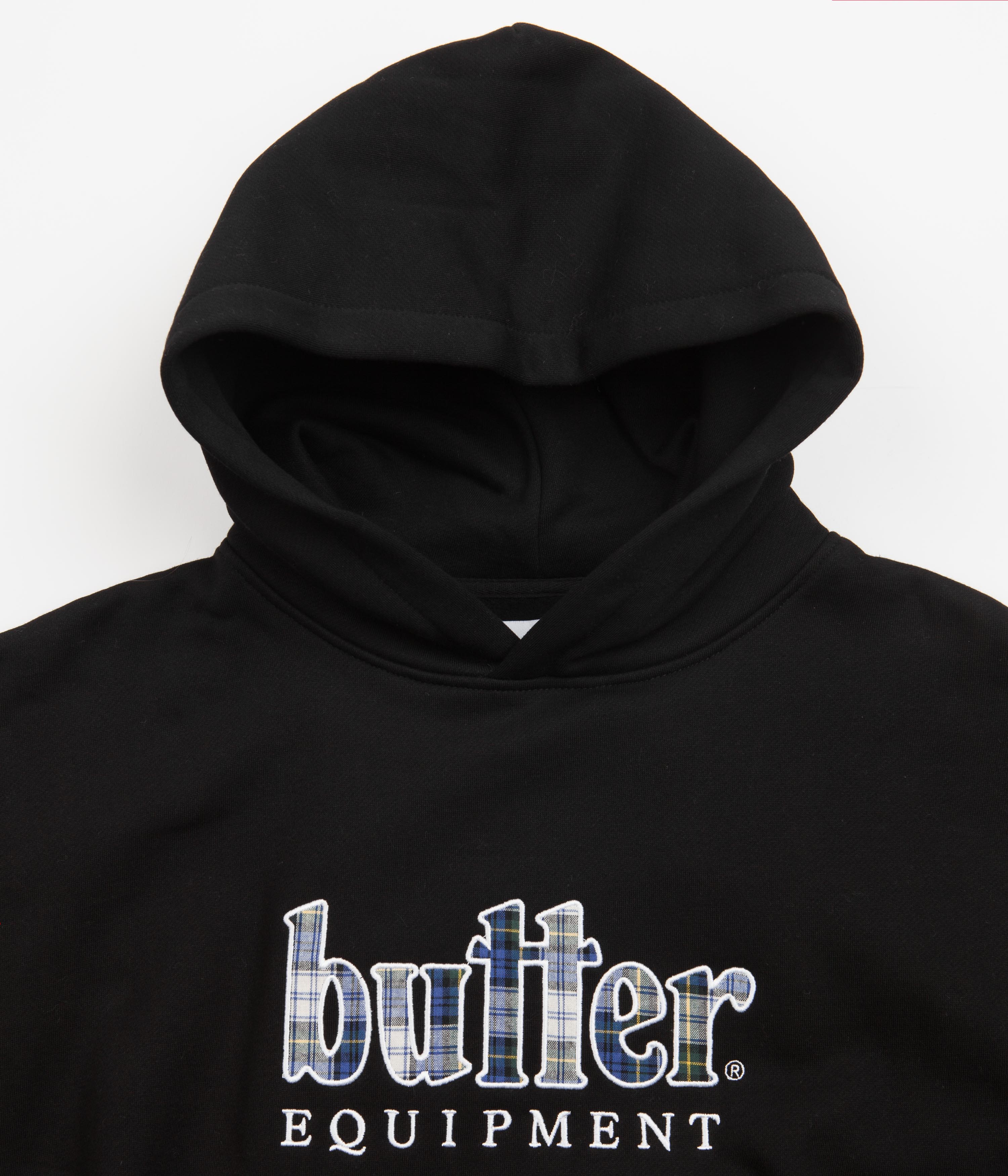 Butter Goods Plaid Applique Hoodie Black Flatspot