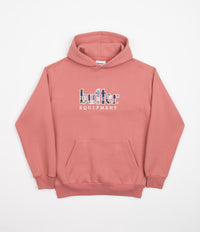 Butter Goods Plaid Applique Hoodie - Coral