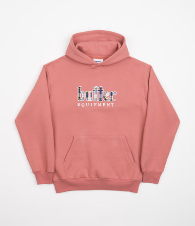 Butter Goods Plaid Applique Hoodie - Coral