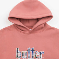 Butter Goods Plaid Applique Hoodie - Coral thumbnail