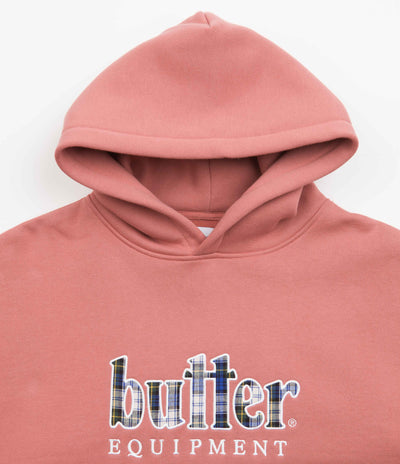 Butter Goods Plaid Applique Hoodie - Coral