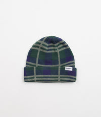 Butter Goods Plaid Beanie - Navy / Forest / White