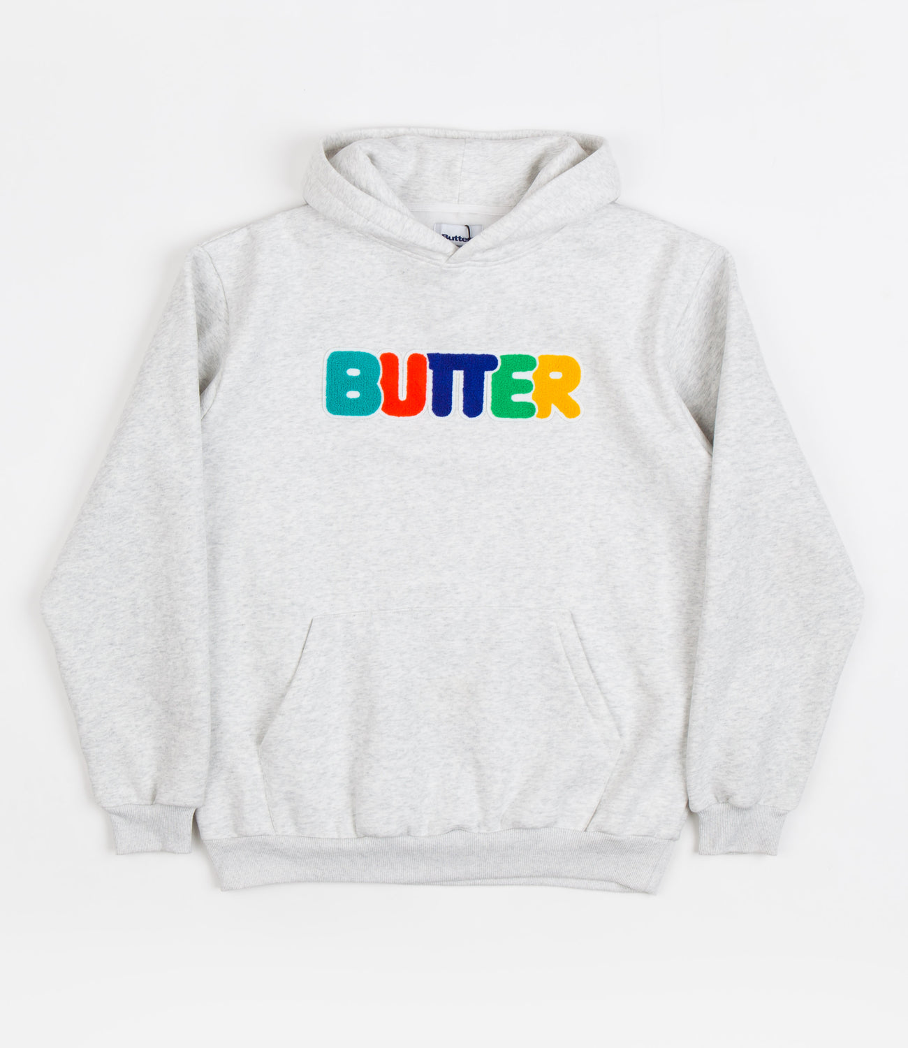 Butter Goods Rounded Chenille Applique Hoodie Ash Grey Flatspot