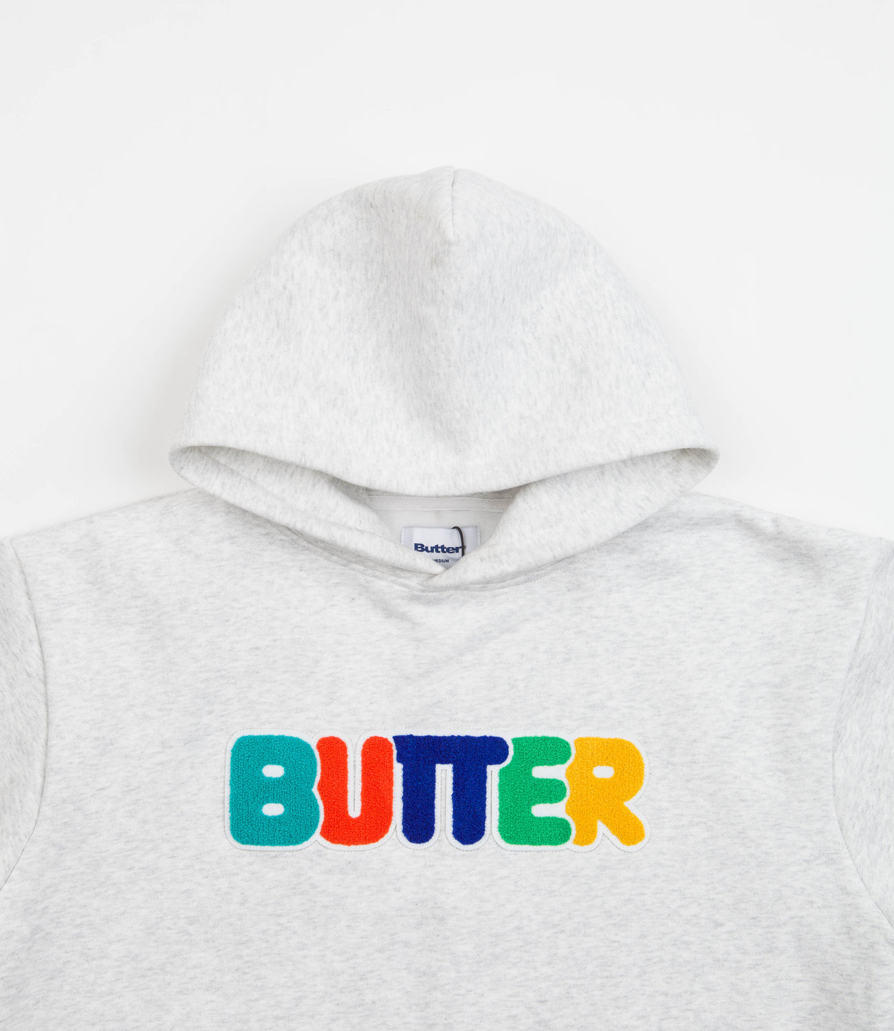 Butter Goods Rounded Chenille Applique Hoodie Ash Grey Flatspot
