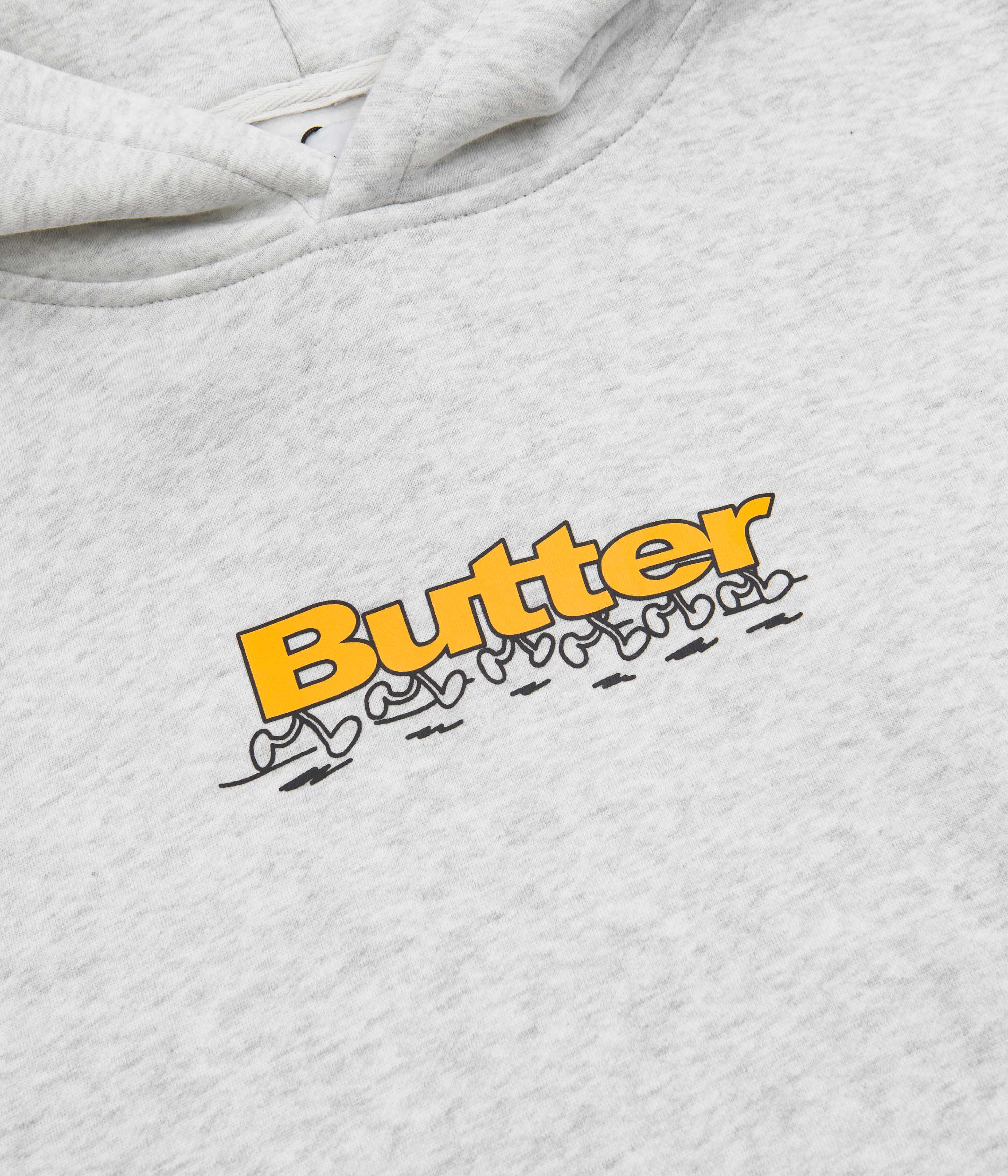 Butter Goods Running Logo Hoodie Heather Grey Flatspot