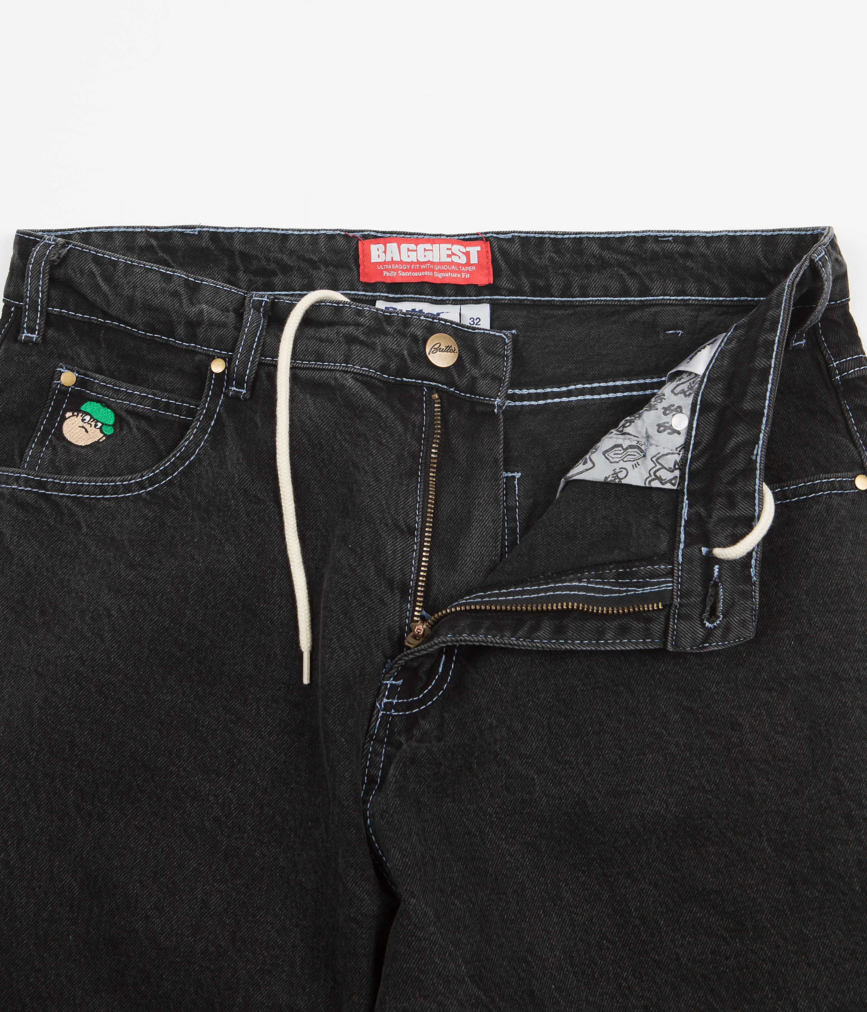 Butter Goods Santosuosso Denim Pants Washed Black Flatspot