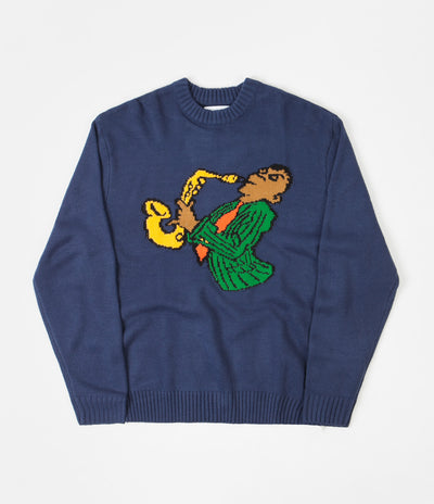 Butter Goods Sax Knit Sweatshirt - Navy