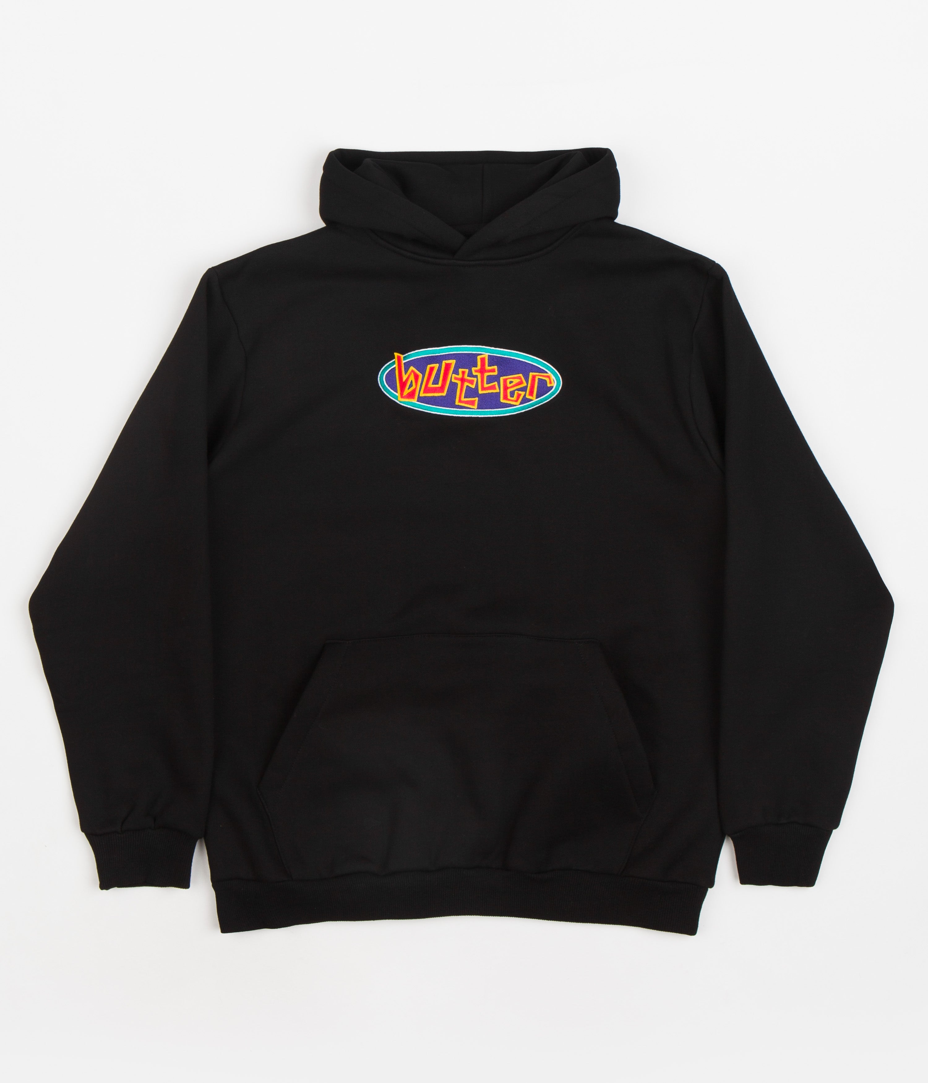 Butter Goods Scattered Embroidered Hoodie Black Flatspot