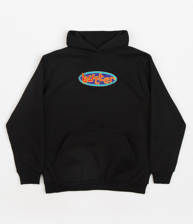 Butter Goods Scattered Embroidered Hoodie Black Flatspot