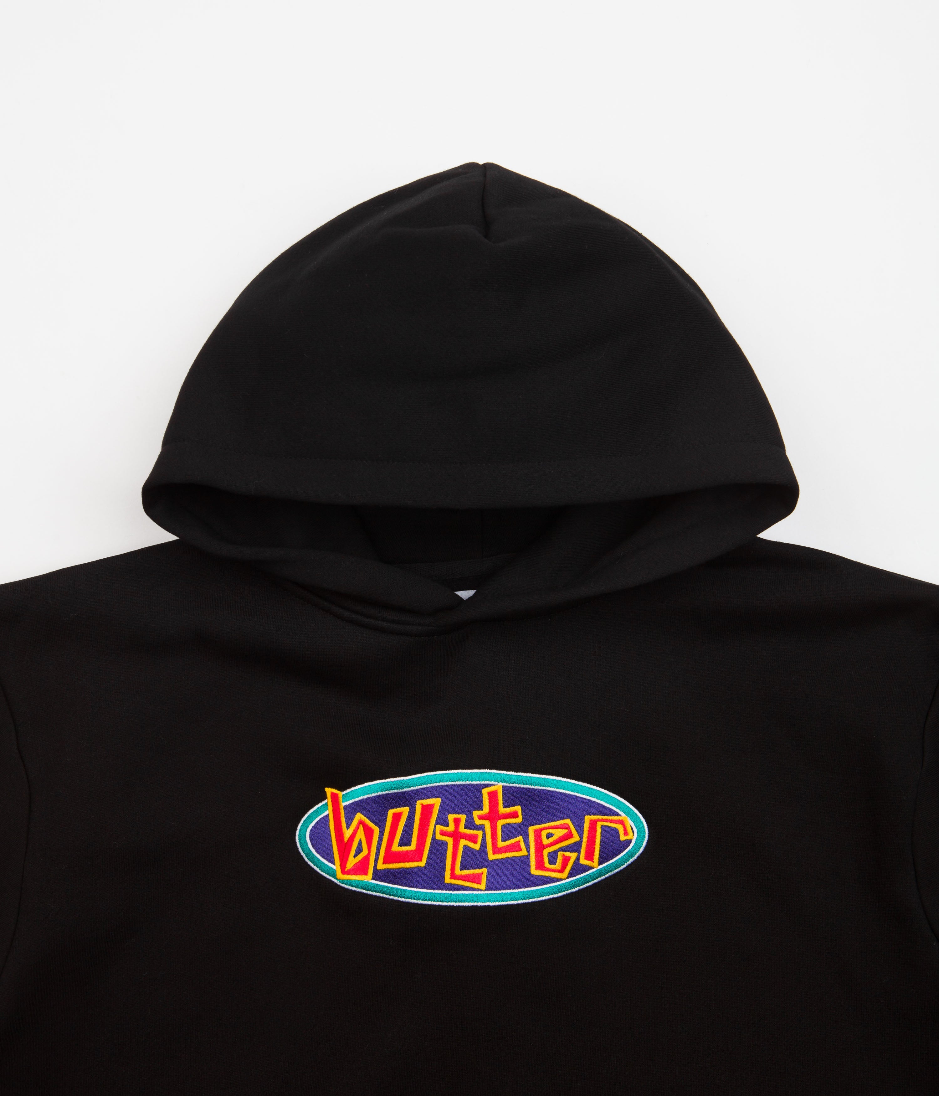 Butter Goods Scattered Embroidered Hoodie Black Flatspot