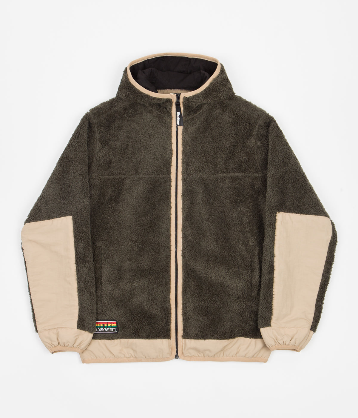 Butter Goods Sherpa Zip Fleece Pine / Khaki Flatspot