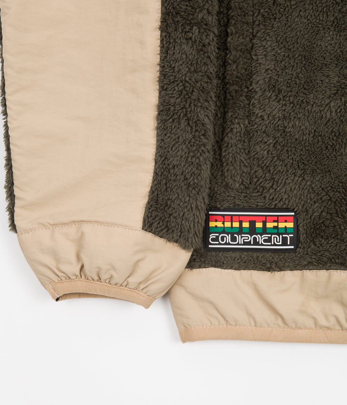 Butter Goods Sherpa Zip Fleece Pine / Khaki Flatspot