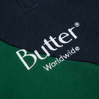 Butter Goods Split 1/4 Zip Sweatshirt - Navy / Forest thumbnail