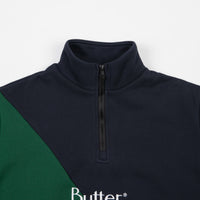 Butter Goods Split 1/4 Zip Sweatshirt - Navy / Forest thumbnail