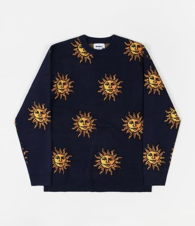 Butter Goods Sun Knitted Sweatshirt - Navy
