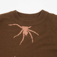 Butter Goods Tarantula Knitted Crewneck Sweatshirt - Brown / Dusty Peach thumbnail