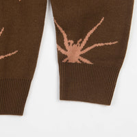 Butter Goods Tarantula Knitted Crewneck Sweatshirt - Brown / Dusty Peach thumbnail