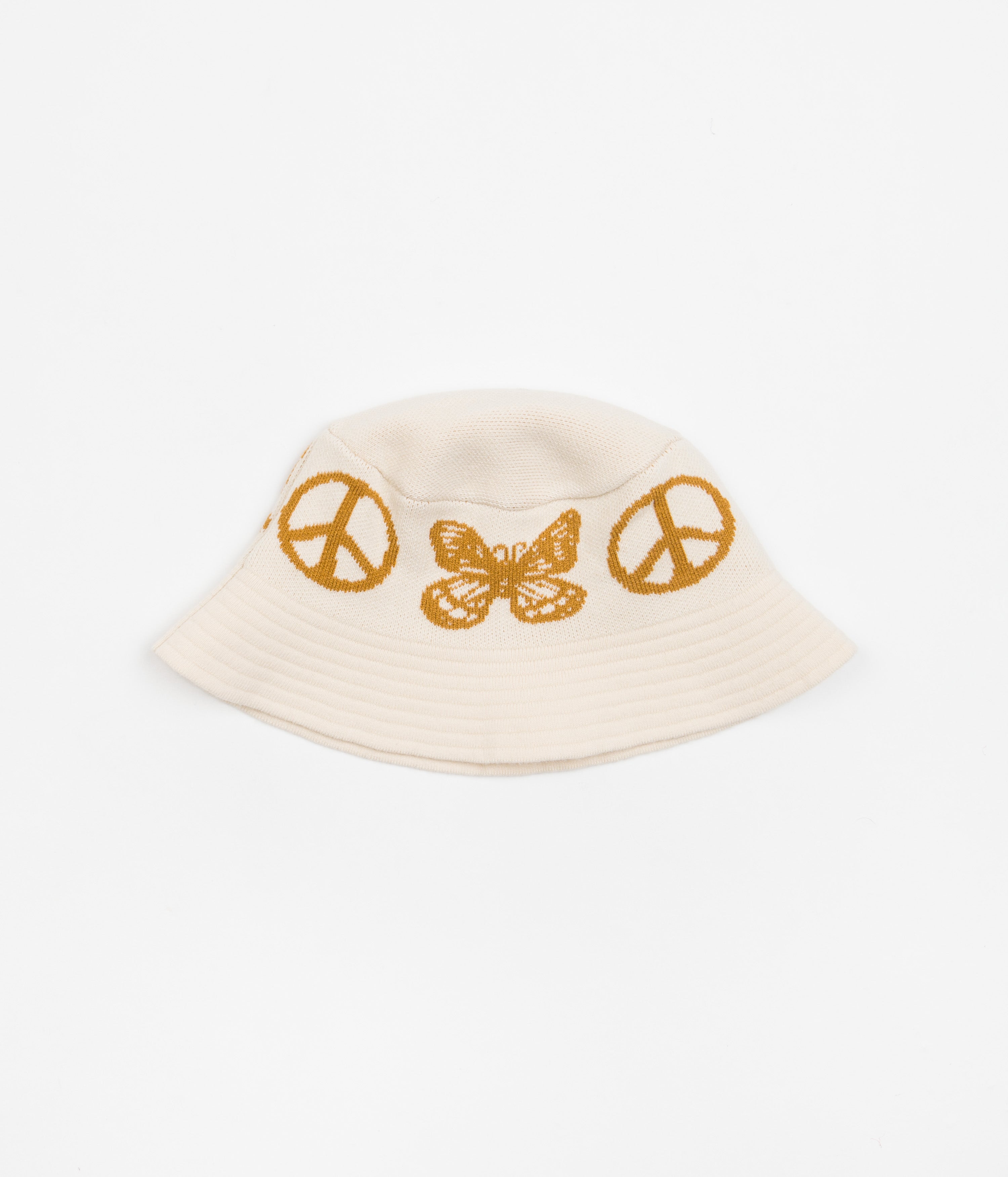 Butter Goods Tour Knit Bucket Hat Cream Flatspot
