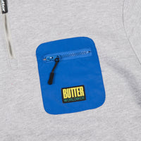 Butter Goods Tres 1/4 Zip Sweatshirt - Ash / Red / Navy thumbnail