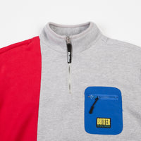 Butter Goods Tres 1/4 Zip Sweatshirt - Ash / Red / Navy thumbnail