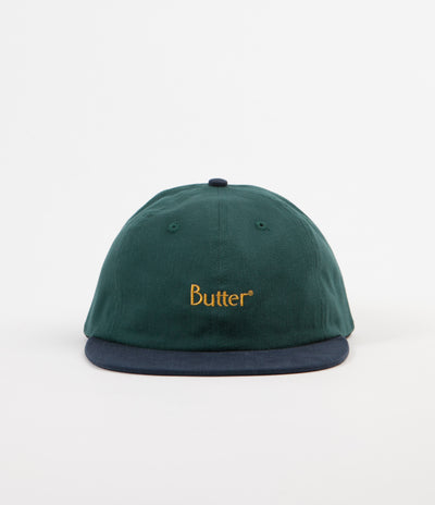 Butter Goods Two Tone Classic Logo 6 Panel Cap - Forest / Navy