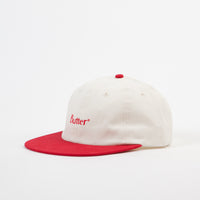 Butter Goods Two Tone Classic Logo 6 Panel Cap - Natural / Red thumbnail
