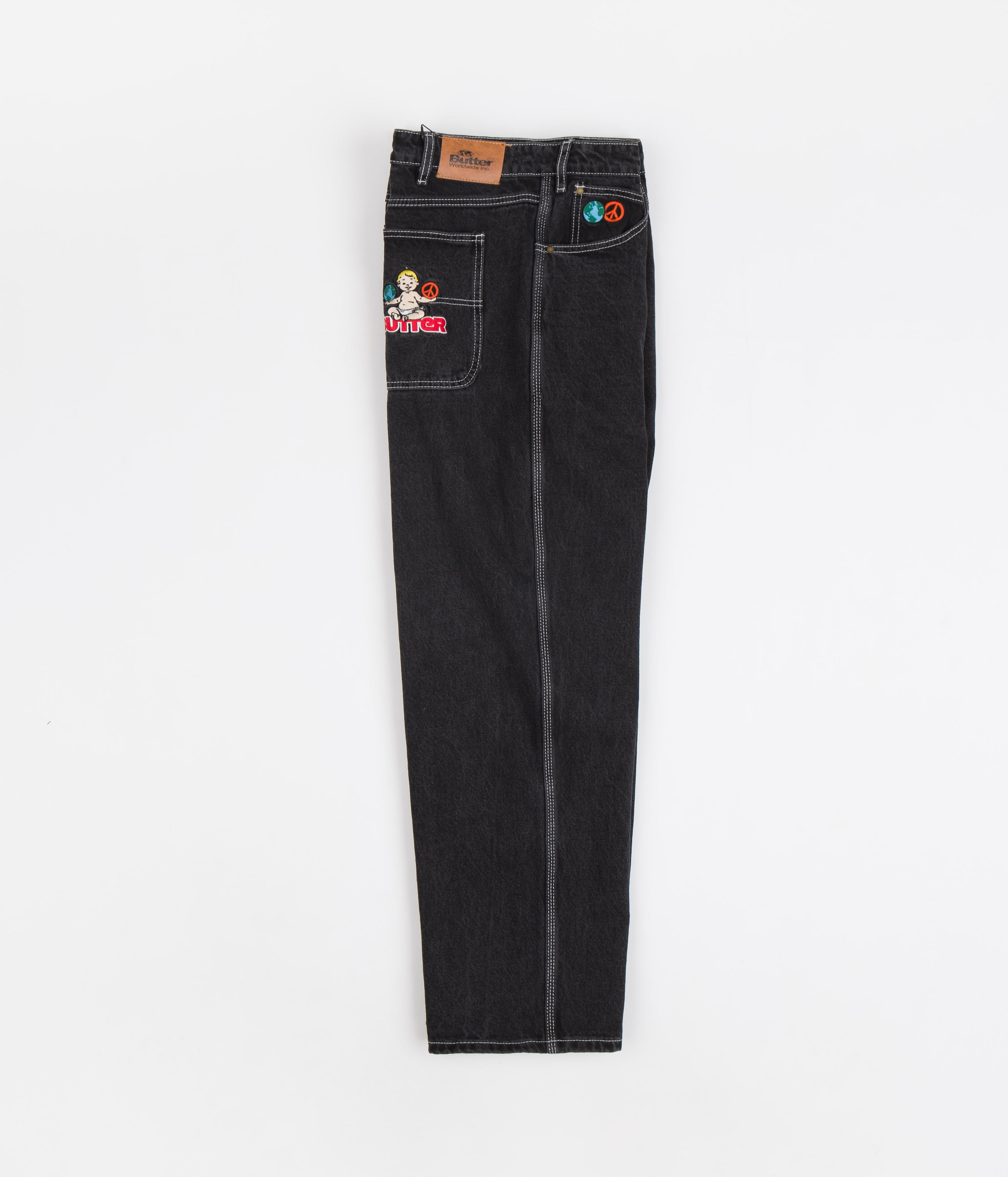 Butter Goods World Peace Denim Jeans Washed Black Flatspot