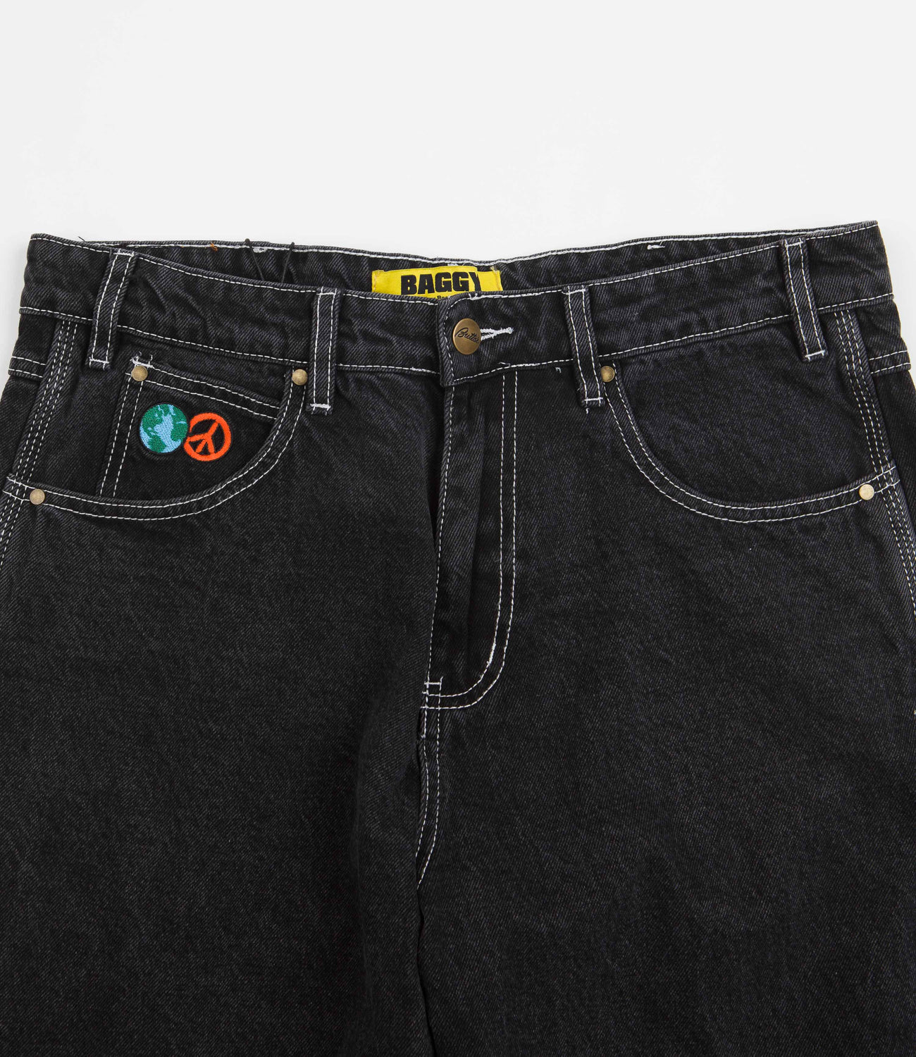 Butter Goods World Peace Denim Jeans Washed Black Flatspot