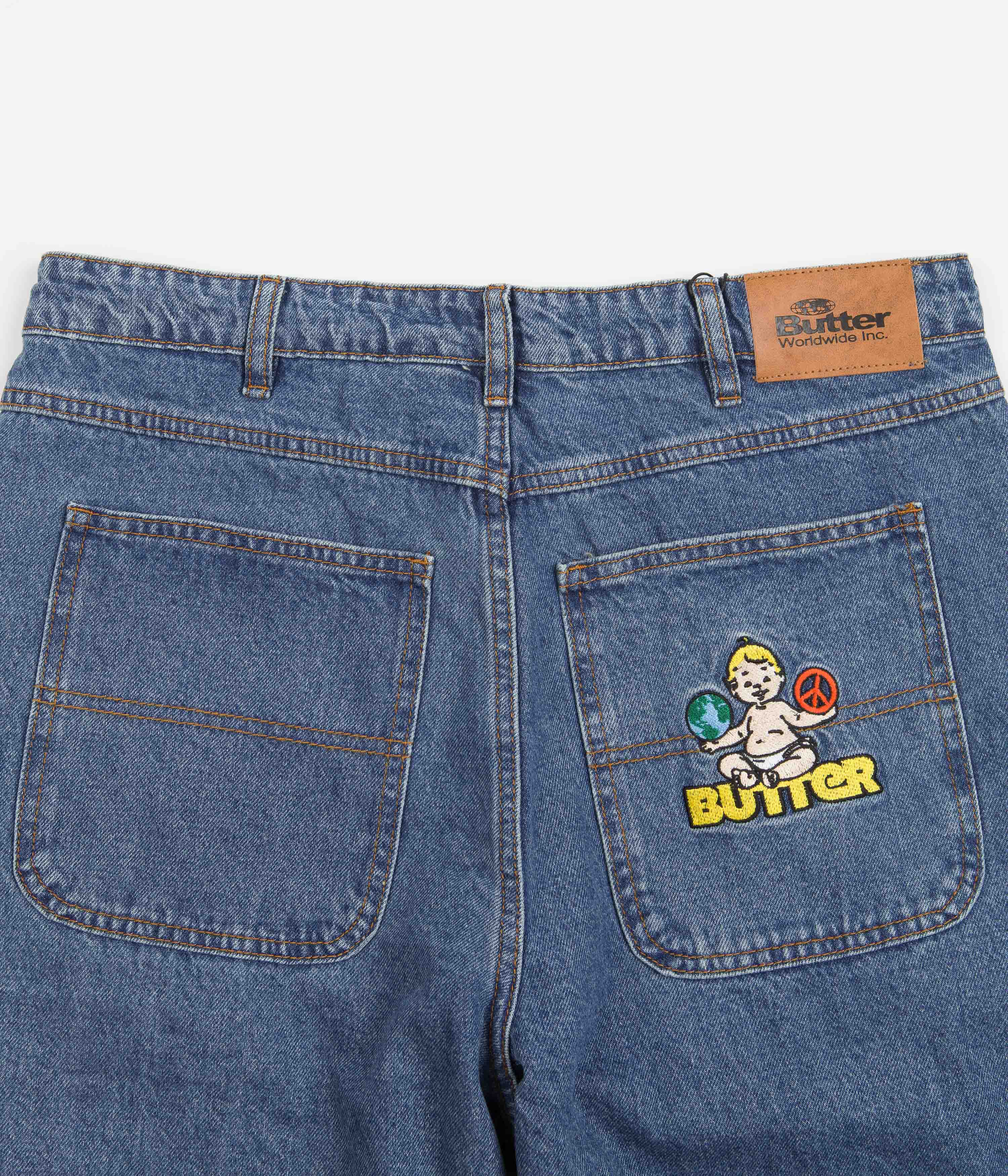 Butter Goods World Peace Denim Jeans Washed Indigo Flatspot