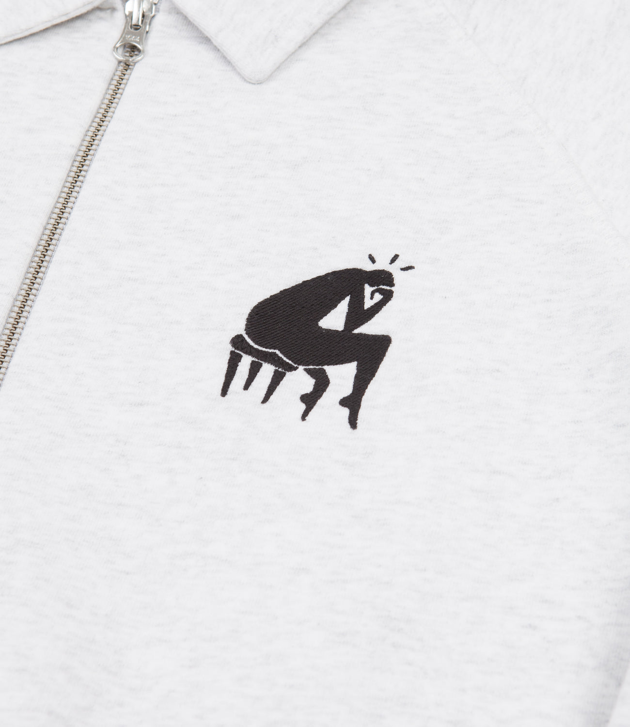 by Parra Backwards 1/2 Zip Polo Sweatshirt - Ash Grey | Flatspot